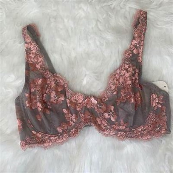Lace Embroidered Unlined Bra - Picture 1 of 11